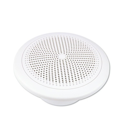 Dispositivo redondo branco com grelha perfurada