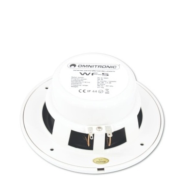 Coluna de som Omnitronic branca redonda com detalhes pretos