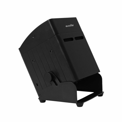 Dispositivo electrónico preto inclinado com texto 'eurolite' na superfície frontal