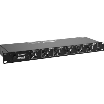Amplificador ou equalizador de som preto da marca Phonic modelo ZD-160