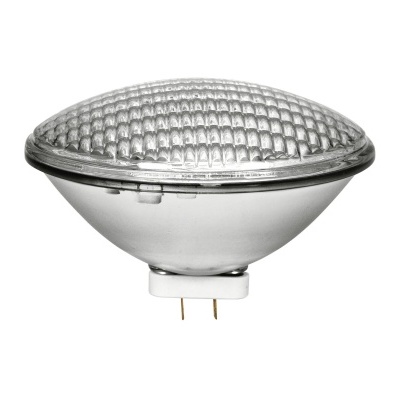 Lâmpada LED PAR30 prateada com base bipino e frontal texturizado