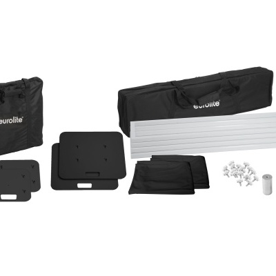 Conjunto de peças metálicas e bolsas de transporte preto com logótipo eurolite