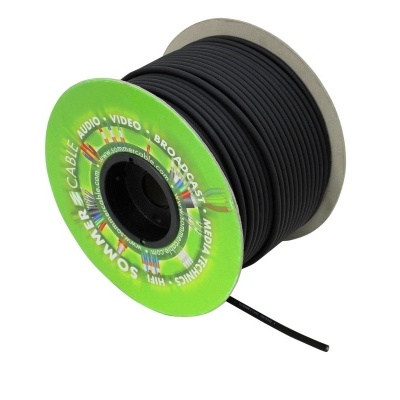 Bobina de cabo preto para áudio, vídeo e dados