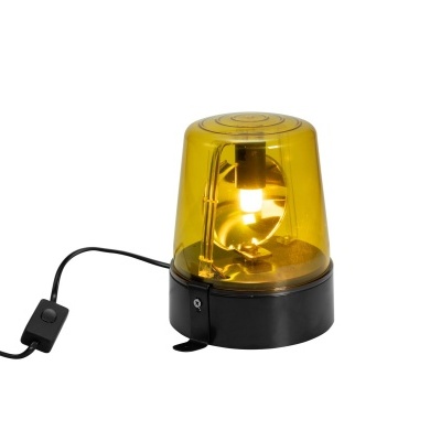 Luz rotativa amarela com base preta e cabo