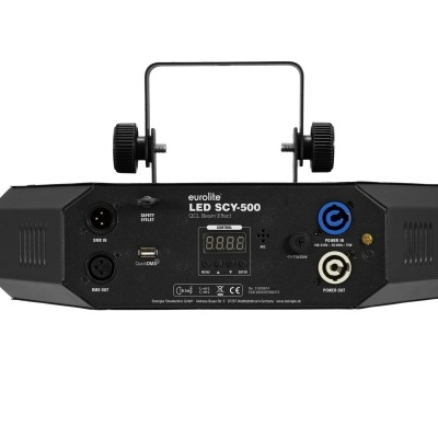 Dispositivo LED profissional EuroLite LED SCY-500 preto com painel de controlo e alça