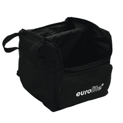 Bolsa preta em nylon com o texto 'eurolite' no bolso frontal