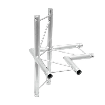 Estrutura metálica prateada em alumínio com tubos cilíndricos