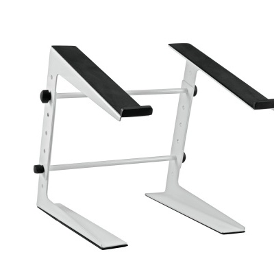 Suporte ajustável branco para teclado com almofadas pretas