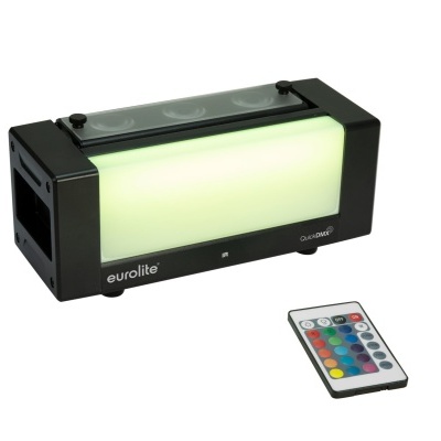 Luz de palco Eurolite retangular iluminada com comando remoto colorido
