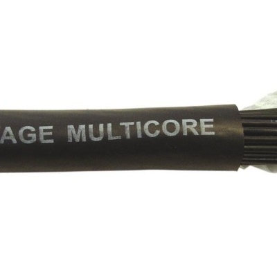 Cabo elétrico preto OMNITRONIC STAGE MULTICORE com fios expostos