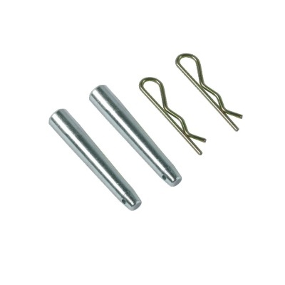 Conjunto de dois pinos de aço prateados com duas molas de metal dourado