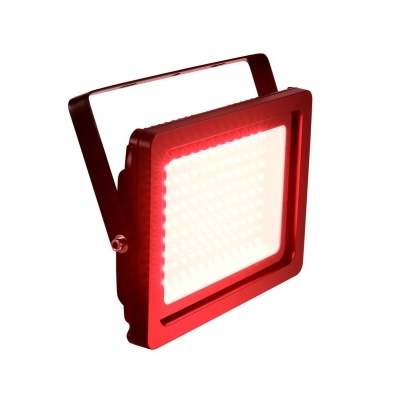 Holofote quadrado vermelho com LEDs brancos