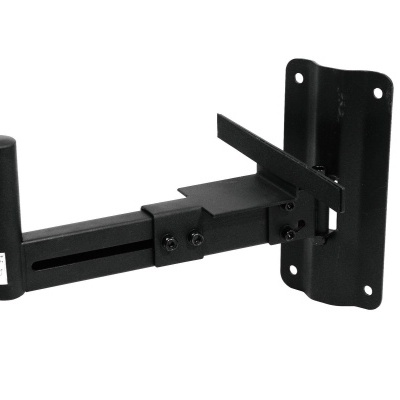 Suporte de parede preto em metal com cilindro e base de fixação