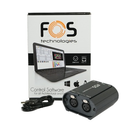 Software e hardware FOS technologies com conectores XLR e cabo USB