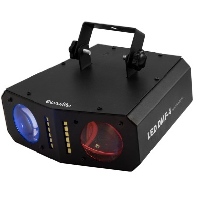 Dispositivo de iluminação LED para efeitos visuais com lentes azuis e vermelhas