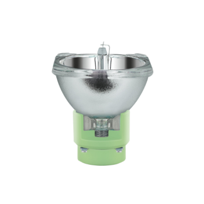 Lâmpada projetor com base verde clara e refletor metálico