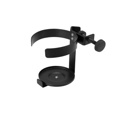 Suporte preto metal para copos com aperto e estrutura circular