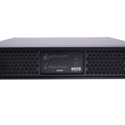 Amplificador de áudio profissional SHOK S1600 preto com painel frontal em padrão colmeia