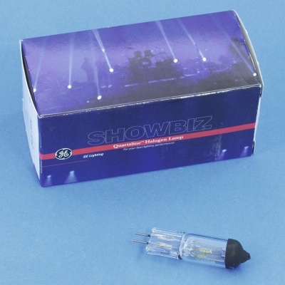 Caixa de lâmpada halogénea GE Lighting SHOWBIZ com lâmpada transparente junto