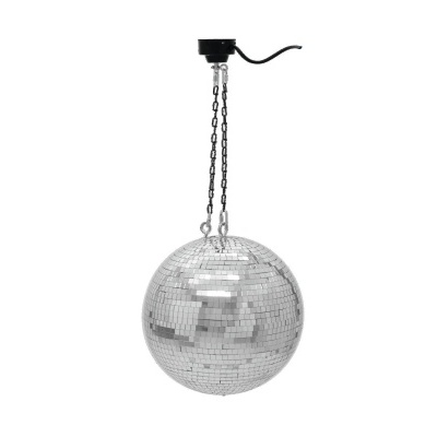 Bola de espelhos para iluminação pendente com corrente metálica