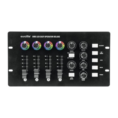 Painel de controle eurolite DRIX LED EASY OPERATOR DELUXE preto com botões coloridos e deslizantes