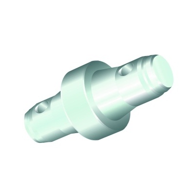 Conector metálico cilíndrico prateado