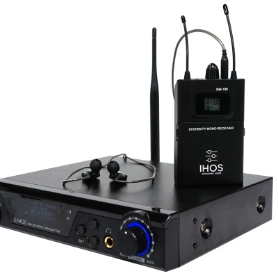 Sistema de microfone sem fios IHOS com auriculares e transmissor