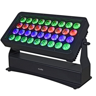 Projetor de luz LED colorido com 42 lentes em estrutura preta e suporte ajustável