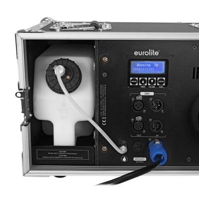 Máquina de efeitos Eurolite N-130 com reservatório branco e painel preto