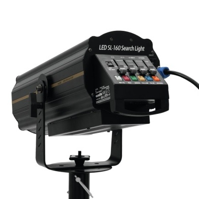Projetor LED preto SL-160 Search Light com botões coloridos e suporte ajustável