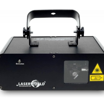 Dispositivo laser preto com suporte e aviso de laser