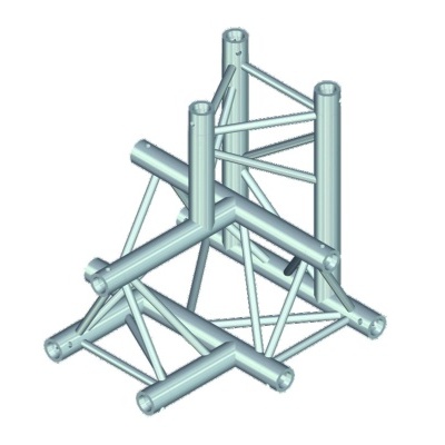Estrutura metálica cinza tridimensional com tubos cilíndricos conectados
