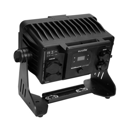 Holofote profissional Eurolite preto com visor digital e estrutura metálica