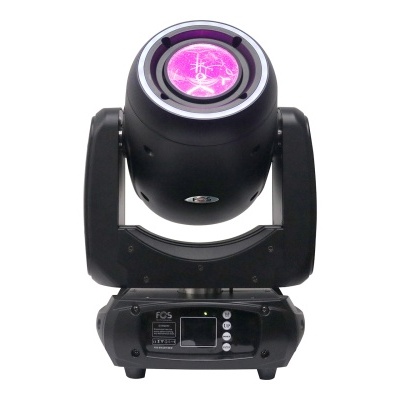 Luz profissional móvel de palco preta com lente cor de rosa e painel de controlo digital