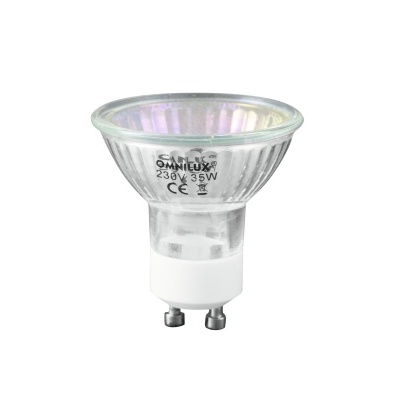 Lâmpada halogénea Omnilux GU10 transparente 230V 35W