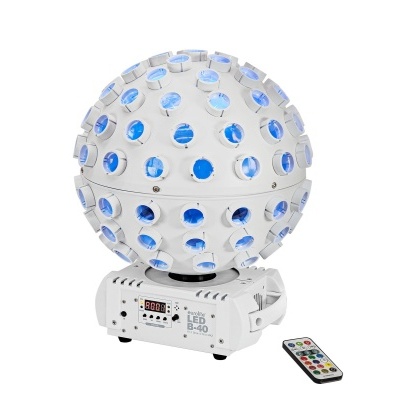 Globo luminoso espelhado com base branca e comando remoto