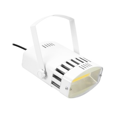 Refletor LED branco com alça ajustável e cabo preto