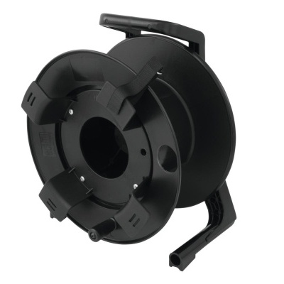 Carretel de plástico preto com alça para cabos ou mangueiras
