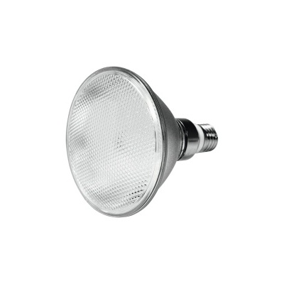Lâmpada refletora PAR30 com corpo preto e frente em vidro fosco