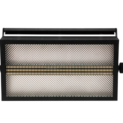 Grelha metálica preta com malha prateada e barra horizontal amarela