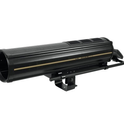 Reflector estático tubular preto com faixa dourada e base ajustável