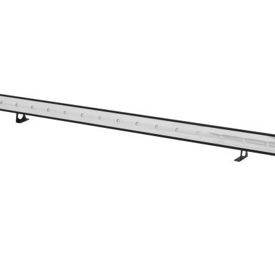 Barra de luz LED com suporte preta sobre fundo branco