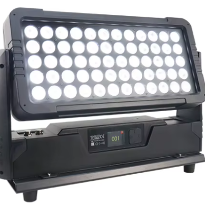 Luz LED profissional preta com painel de 48 LEDs e visor digital 001