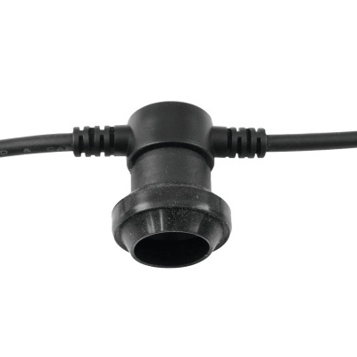 Cabo preto com conector circular de borracha