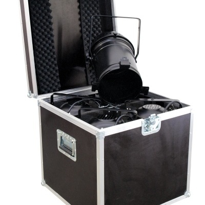 Mala preta com refletores de luz dentro