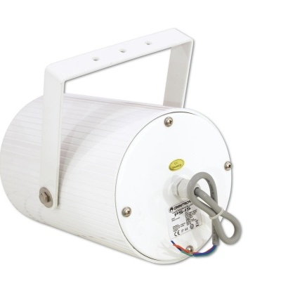 Projetor cilíndrico branco com suporte ajustável