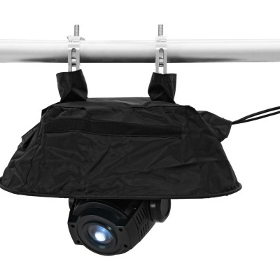 Brinquedo para gato preto com sensor pendurado em tubo metálico