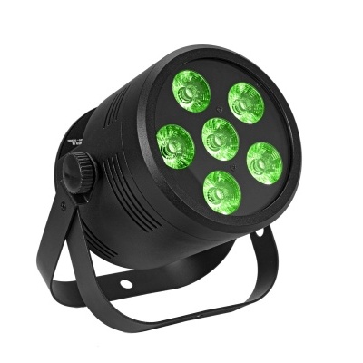 Refletor LED preto com luzes verdes e suporte ajustável