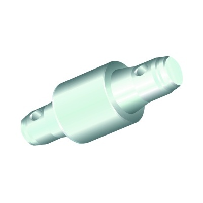 Pezinho metálico cilíndrico prateado com buracos