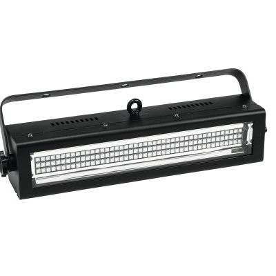 Luz de palco retangular preta com grade frente e suporte superior